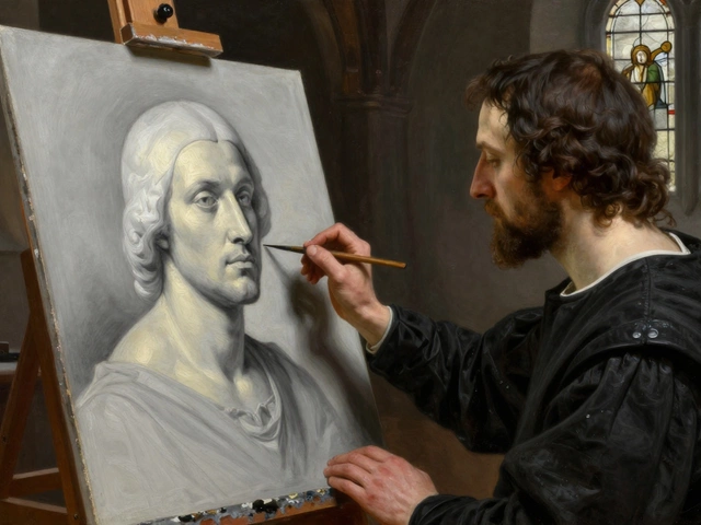 What is the grisaille technique in oil painting?