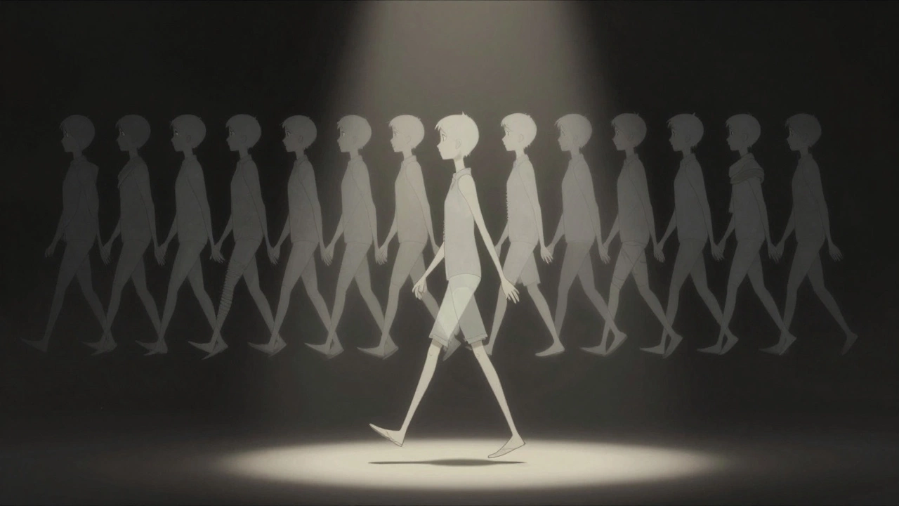 A floating sequence of 24 animation frames showing a character's imperfect walk cycle with subtle motion errors.