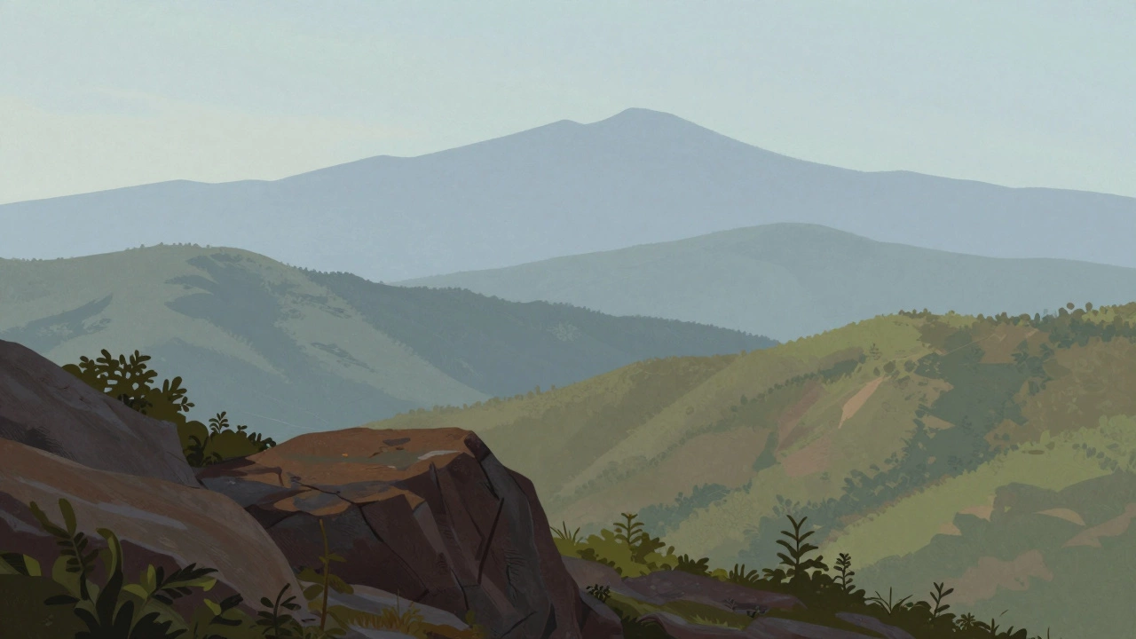 Illustration showing atmospheric perspective from foreground to background