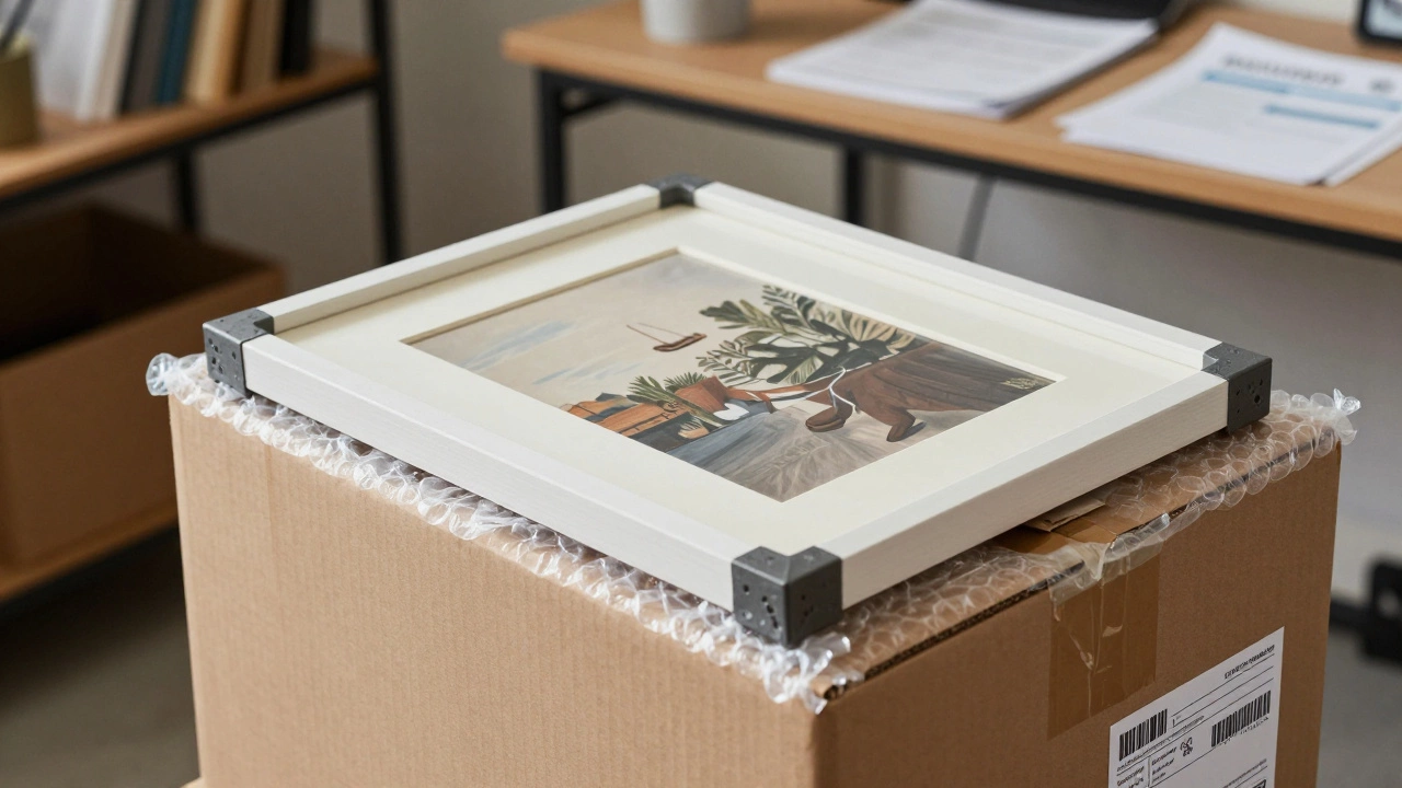 Packaged artwork ready for safe shipping
