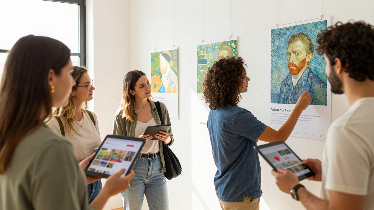 People buying official art prints and viewing public domain gallery