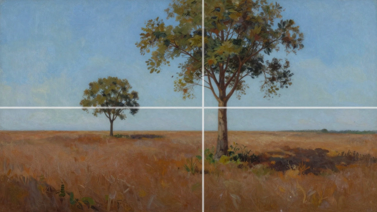 Comparison of centered vs rule of thirds composition in landscape