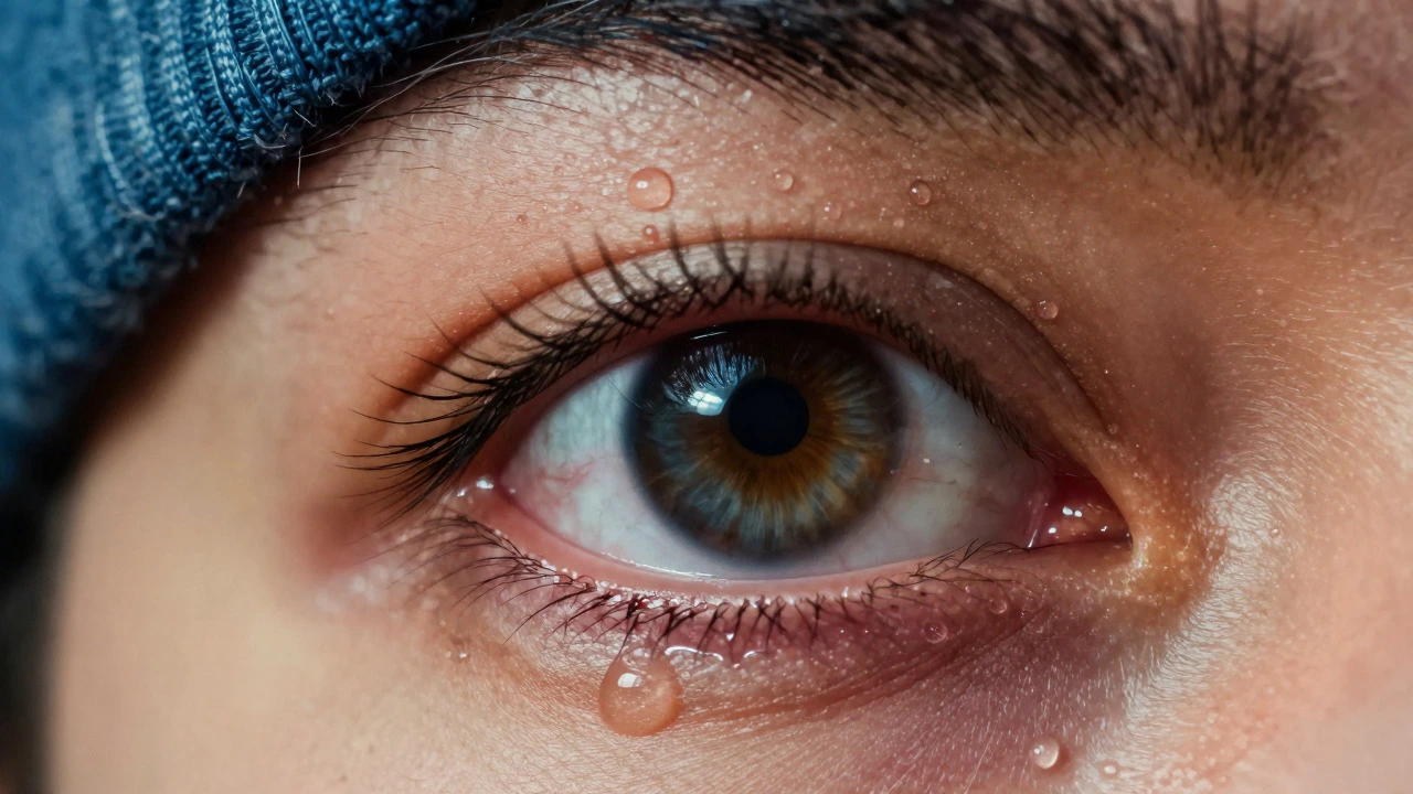 Hyperrealistic close-up of an eye with extreme, enhanced detail