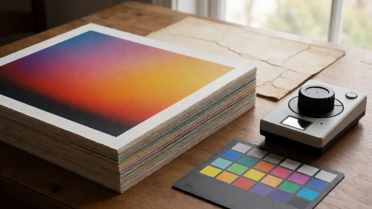 Archival art prints with calibration tools and color charts